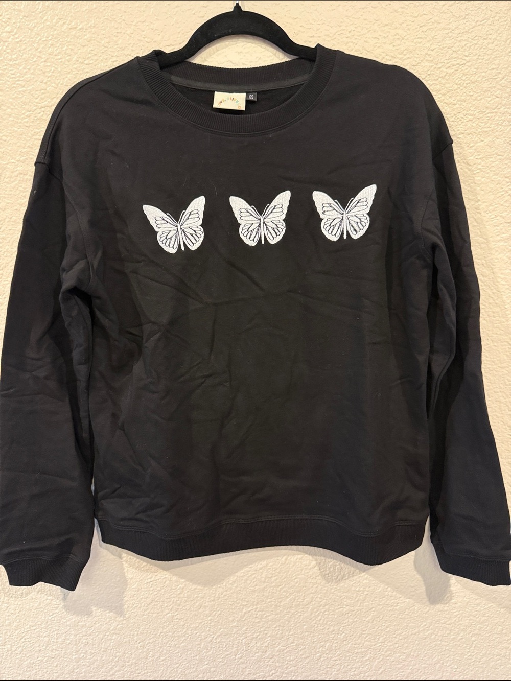 Black Butterfly Sweatshirt - Women Sweater